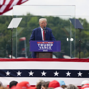 Trump Speaks From Behind Bulletproof Glass At First Outdoor Rally Since ...