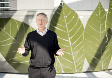 Computer scientist Geoffrey Hinton, who studies neural networks used in artificial intelligence applications, poses at Google's Mountain View, Calif, headquarters on Wednesday, March 25, 2015. (AP Photo/Noah Berger)