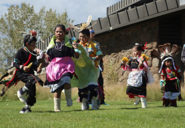 FILE - Hopi children dance in front of City Hall on Indigenous Peoples Day in Flagstaff, Ariz., Oct. 10, 2022. (AP Photo/Felicia Fonseca, File)