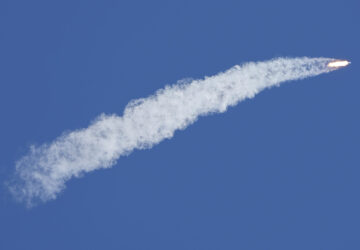 A SpaceX Falcon Heavy rocket with a NASA spacecraft bound for Jupiter lifts off from pad 39A at the Kennedy Space Center Monday, Oct. 14, 2024 in Cape Canaveral, Fla. (AP Photo/John Raoux)