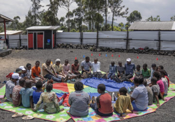 Children who suffered from war induced trauma receive counselling in Goma, Democratic Republic of the Congo, Thursday, Aug. 29, 2024. (AP Photo/Moses Sawasawa)