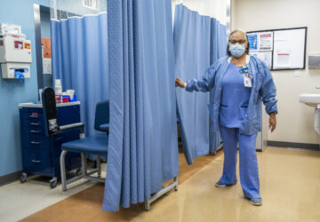 FILE - A nurse works at the El Nuevo San Juan Health Center at the Bronx borough in New York on Jan. 11, 2024. (AP Photo/Eduardo Munoz Alvarez, File)