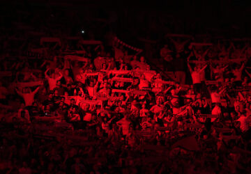 Benfica's supporters cheer during a Champions League opening phase soccer match between SL Benfica and Feyenoord at the Luz stadium in Lisbon, Wednesday, Oct. 23, 2024. (AP Photo/Armando Franca)