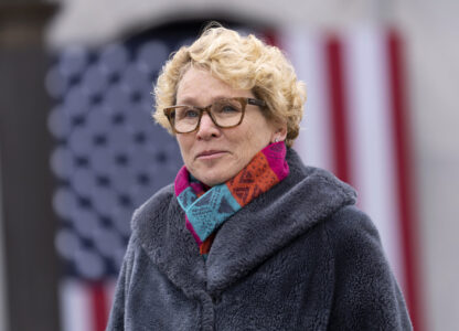 FILE - Rep. Chrissy Houlahan, D-Pa., is pictured, Jan. 17, 2023, at the state Capitol in Harrisburg, Pa. (AP Photo/Matt Rourke, File)