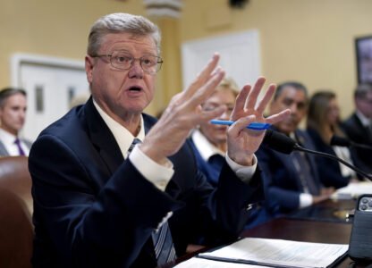 FILE - Rep. Mark Amodei, R-Nev., chairman of the House Appropriations Subcommittee on the Legislative Branch, speaks at the Capitol in Washington, Oct. 2, 2023. (AP Photo/J. Scott Applewhite, File)