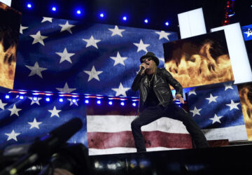 FILE - Kid Rock performs during the 2024 Republican National Convention at the Fiserv Forum, July 18, 2024, in Milwaukee. (AP Photo/Carolyn Kaster, File)