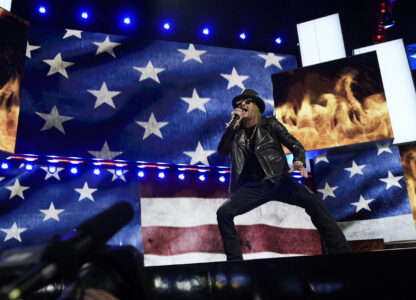 FILE - Kid Rock performs during the 2024 Republican National Convention at the Fiserv Forum, July 18, 2024, in Milwaukee. (AP Photo/Carolyn Kaster, File)