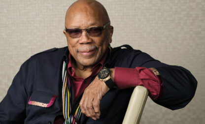 FILE - Music producer Quincy Jones poses for a portrait to promote his documentary 