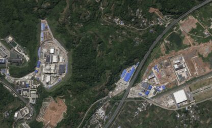 This satellite image from Planet Labs PBC shows the Nuclear Power Institute of China's Site No. 1, also known as Base 909, in Mucheng Township, Sichuan Province, China, July 5, 2023. (Planet Labs PBC via AP)