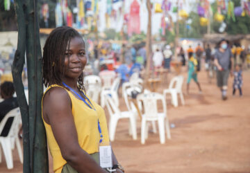 Hanifatou Dobila, the youngest director and actress to take part in Recreatrales, an international theater festival held in Ouagadougou, Burkina Faso, poses for a photo Monday, Oct. 28, 2024. (AP Photo/Kilaye Bationo)