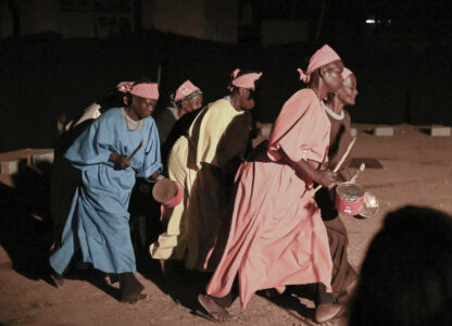 Actors participate in Recreatrales, an international theater festival held in Ouagadougou, Burkina Faso, Monday, Oct. 28, 2024. (AP Photo/Kilaye Bationo)