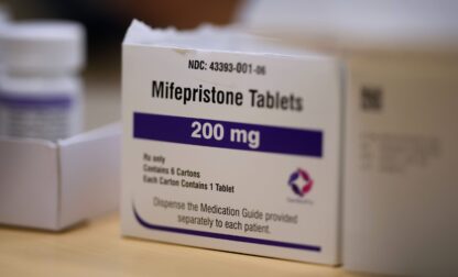 FILE - Mifepristone tablets are seen in a Planned Parenthood clinic July 18, 2024, in Ames, Iowa. (AP Photo/Charlie Neibergall, File)