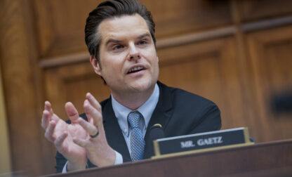 FILE - Rep. Matt Gaetz, R-Fla., speaks on Capitol Hill in Washington, March 12, 2024. (AP Photo/Nathan Howard, File)