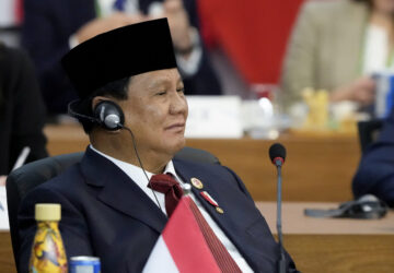 Indonesia's President Prabowo Subianto attends the G20 Summit leaders meeting in Rio de Janeiro, Monday, Nov. 18, 2024. (AP Photo/Eraldo Peres)