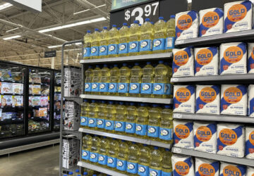 Items to include in holiday dinners are displayed at a Walmart store in Secaucus, N.J., on Wednesday, Nov. 13, 2024. (AP Photo/Anne D'Innocenzio)