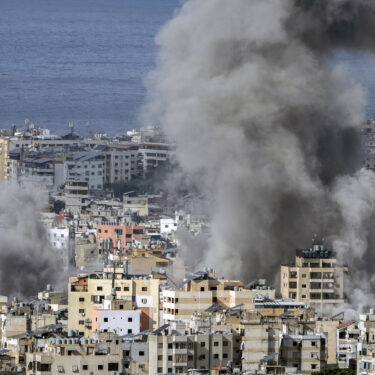 Smoke rises after an Israeli airstrike on Dahiyeh, in the southern suburb of Beirut, Lebanon, Monday, Nov. 25, 2024. (AP Photo/Bilal Hussein)