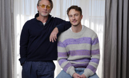 Daniel Craig, left, and Drew Starkey, cast members in the film 