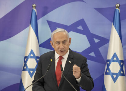 Israeli Prime Minister Benjamin Netanyahu speaks during a press conference in Jerusalem, Monday, Dec. 9, 2024. (AP Photo/Maya Alleruzzo, Pool)