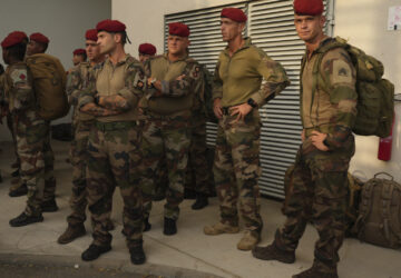 French troops arrive to give support Wednesday, Dec. 18, 2024 in the French Indian Ocean island of Mayotte. (AP Photo/Adrienne Surprenant)