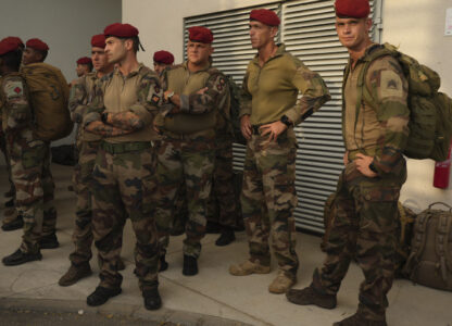 French troops arrive to give support Wednesday, Dec. 18, 2024 in the French Indian Ocean island of Mayotte. (AP Photo/Adrienne Surprenant)