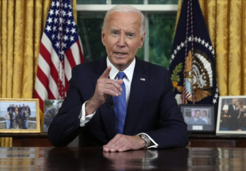 FILE - President Joe Biden addresses the nation from the Oval Office of the White House in Washington, July 24, 2024, about his decision to drop his Democratic presidential reelection bid. (AP Photo/Evan Vucci, Pool, File)