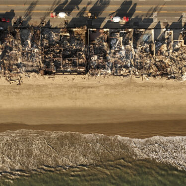 An aerial view shows the devastation by the Palisades Fire Thursday, Jan. 16, 2025 in Malibu, Calif. (AP Photo/Jae C. Hong)