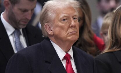 President Donald Trump attends the national prayer service at the Washington National Cathedral, Tuesday, Jan. 21, 2025, in Washington. (AP Photo/Evan Vucci)