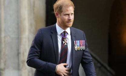 FILE -Britain's Prince Harry leaves after attending an Invictus Games Foundation 10th Anniversary Service of Thanksgiving at St Paul's Cathedral in London, May 8, 2024. (AP Photo/Kirsty Wigglesworth), File)