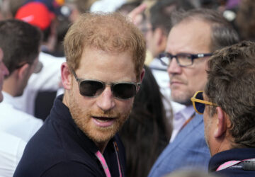 FILE -Prince Harry, The Duke of Sussex, attends the Formula One U.S. Grand Prix auto race at Circuit of the Americas, Oct. 22, 2023, in Austin, Texas. (AP Photo/Darron Cummings), File)