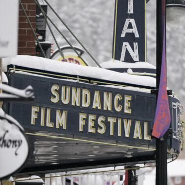 The marquee of the Egyptian Theatre is shown Thursday, Jan. 28, 2021, in Park City, Utah. (AP Photo/Rick Bowmer)