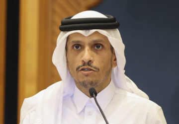 FILE - Qatar's Prime Minister Sheikh Mohammed Bin Abdulrahman Al Thani speaks at a joint press conference with the U.S. secretary of state in Doha, Qatar, June 12, 2024. (Ibraheem Al Omari/AP File)