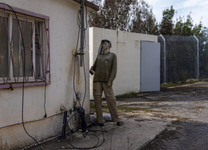 A mannequin with military clothing used as a decoy during the 14-month war between Hezbollah and Israel stands in Kibbutz Manara, on the border with Lebanon, northern Israel, Jan. 5, 2025. (AP Photo/Ariel Schalit)