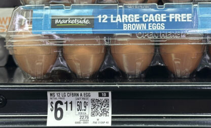 Eggs sit for sale at a grocery store, Monday, Jan. 27, 2025, in Windham, Maine. (AP Photo/Robert F. Bukaty)