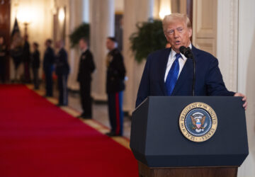 President Donald Trump speaks before signing the Laken Riley Act in the East Room of the White House, Wednesday, Jan. 29, 2025, in Washington. (AP Photo/Evan Vucci)