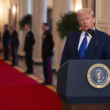 President Donald Trump speaks before signing the Laken Riley Act in the East Room of the White House, Wednesday, Jan. 29, 2025, in Washington. (AP Photo/Evan Vucci)