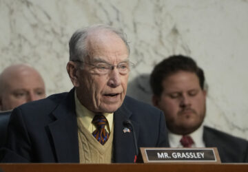 FILE - Sen. Chuck Grassley, R-Iowa, asks questions of FBI Director Christopher Wray during a Senate Judiciary Committee oversight hearing on Capitol Hill in Washington, Tuesday, Dec. 5, 2023. (AP Photo/Susan Walsh, File)