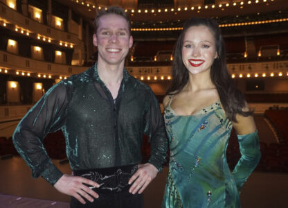 Siblings Fergus Fitzpatrick, left, and Anna Mai Fitzpatrick appear in costume for 