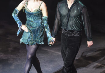 Siblings Anna Mai Fitzpatrick, left, and Fergus Fitzpatrick appear during a performance of 