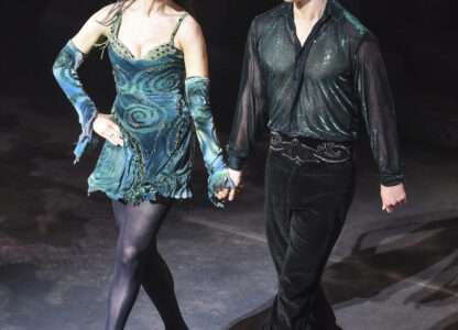 Siblings Anna Mai Fitzpatrick, left, and Fergus Fitzpatrick appear during a performance of 