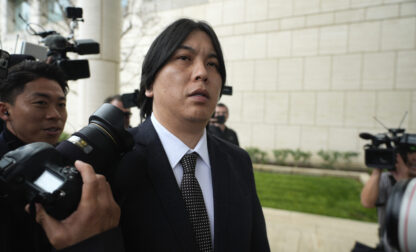 Ippei Mizuhara, former interpreter for Los Angeles Dodgers baseball star Shohei Ohtani arrives at federal court for bank and tax fraud sentencing on Thursday, Feb. 6, 2025, in Santa Ana, Calif. (AP Photo/Damian Dovarganes)