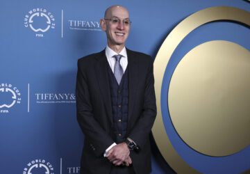 NBA commissioner Adam Silver arrives at the FIFA World Cup Trophy Tour 2025 Thursday January 16, 2025 in New York. (Photo / Pamela Smith)