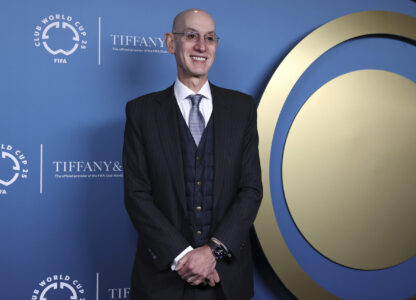 NBA commissioner Adam Silver arrives at the FIFA World Cup Trophy Tour 2025 Thursday January 16, 2025 in New York. (Photo / Pamela Smith)