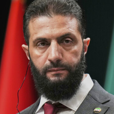 FILE - Syria's interim President Ahmad al-Sharaa, looks on during a joint press conference with Turkish President Recep Tayyip Erdogan at the presidential palace in Ankara, Turkey, Feb. 4, 2025. (AP Photo/Francisco Seco, File)