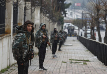 Syrian government forces are deployed amid heightened security in Damascus, Syria, Friday, March 7, 2025. (AP Photo/Omar Sanadiki)